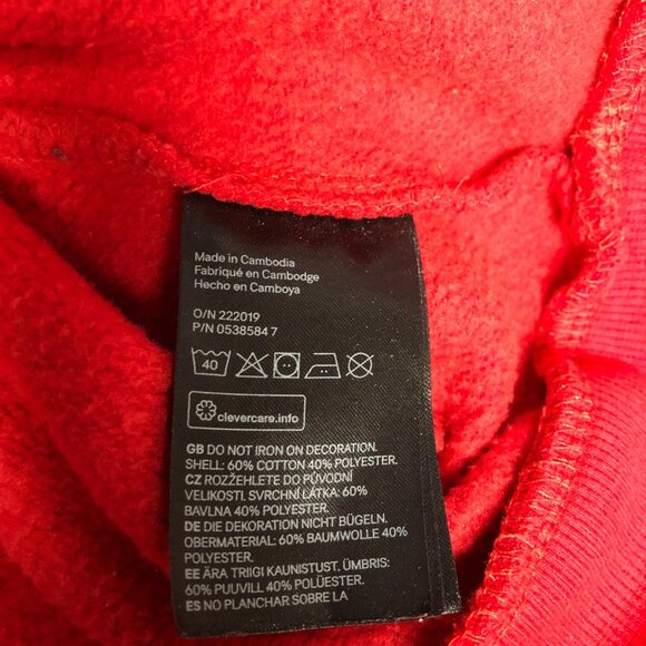 H and M Divided Cropped Sweatshirt Womens Size Large Red Rose Long Sleeve Comfy - Picture 6 of 7